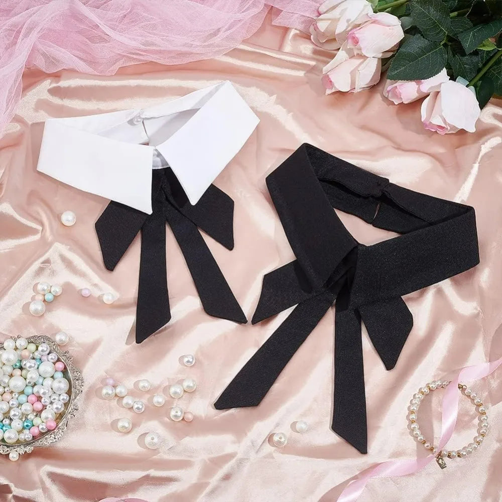 2-Piece Detachable False Collar Set – Peter Pan & Bow Tie Detachable Collar Set Axl