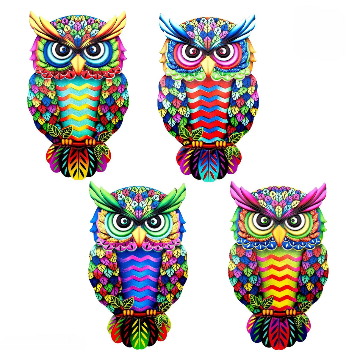 Colorful Metal Owl Wall Decor | Iron Art Hanging Sculpture Metal Wall Sculpture Axl