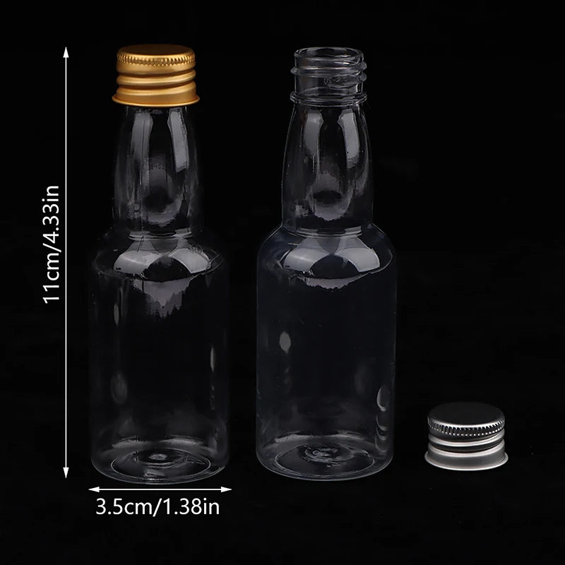 10-Pack 50ml Mini Clear PET Refillable Bottles Leak-Proof Lids Mini Refillable Bottles Axl