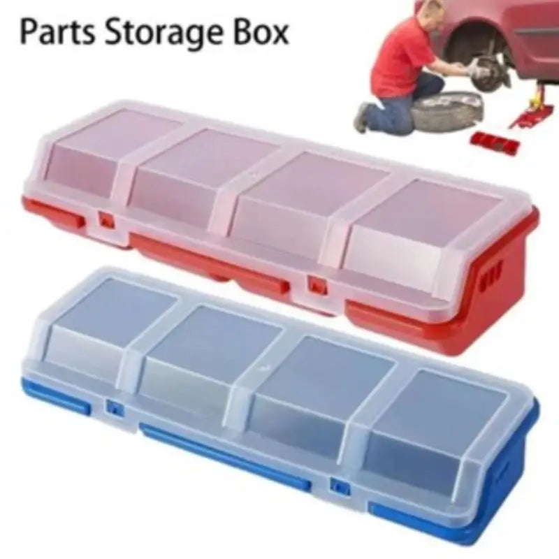 4-Compartment Plastic Parts Storage Box with Lid | Screw Organizer Parts Storage Box Axl