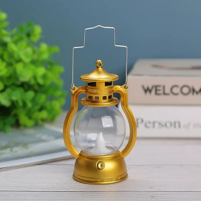 Retro Vintage LED Pumpkin Lantern – Halloween & Christmas Decor Decorative LED Lantern Axl gold 3inch