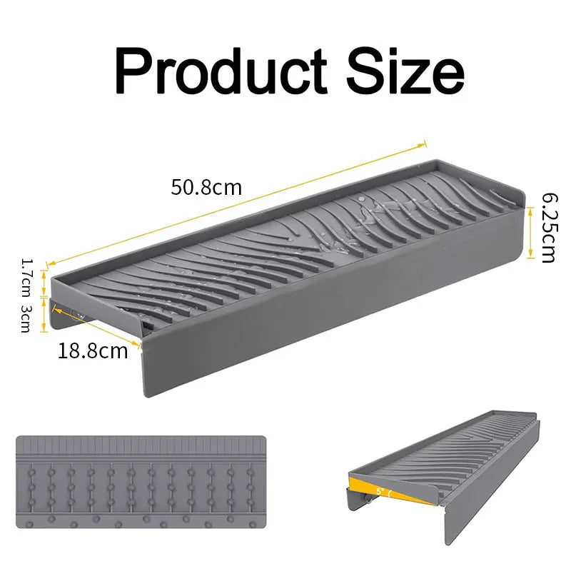 Silicone Sink Splash Guard 20" – Cuttable & Suction Cup Sink Splash Guard Axl