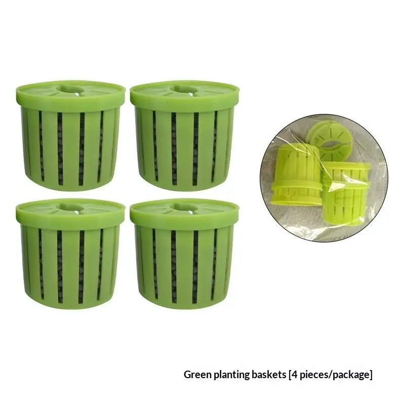 4-Pack Aquarium Net Planter Cups | Hydroponic Fish Tank Baskets Aquarium Planter Basket Axl Green