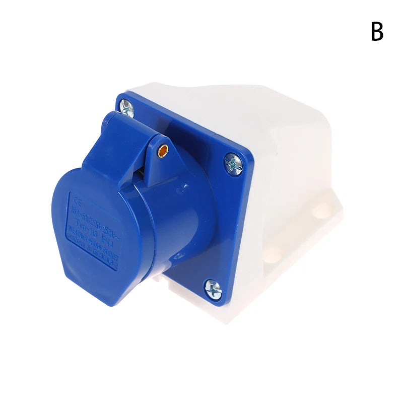 220V 16A 3-Pin IP44 Waterproof Industrial Plug & Socket Industrial Plug Socket Axl B