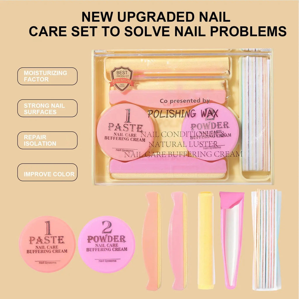 Natural Nail Buffer & Manicure Kit – Home Salon Set for Women Nail Manicure Kit Axl