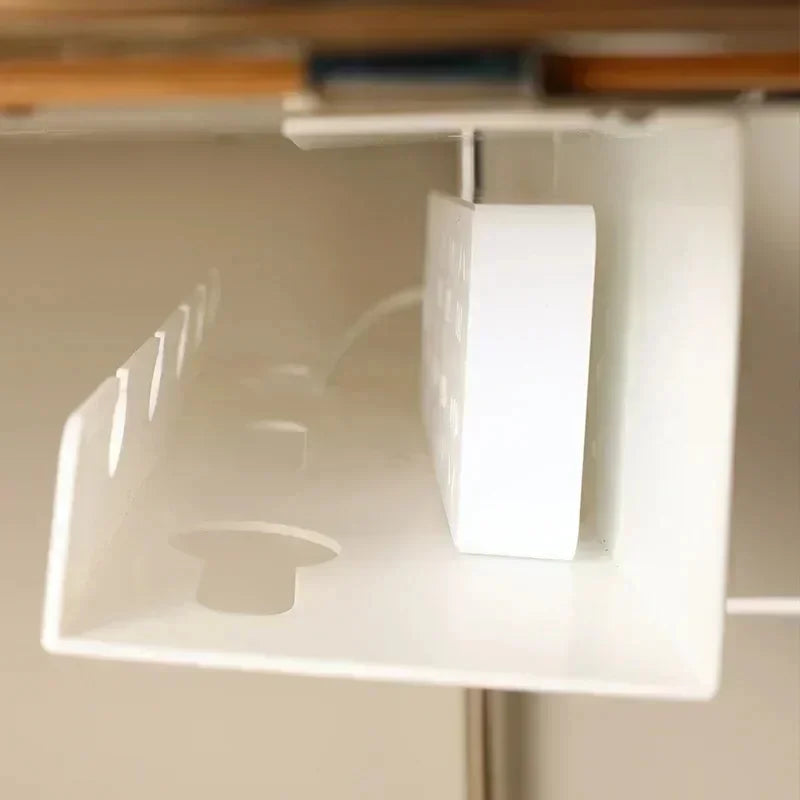 No-Drill Under Desk Cable Tray with Clamp | Cord Organizer Cable Management Tray Axl