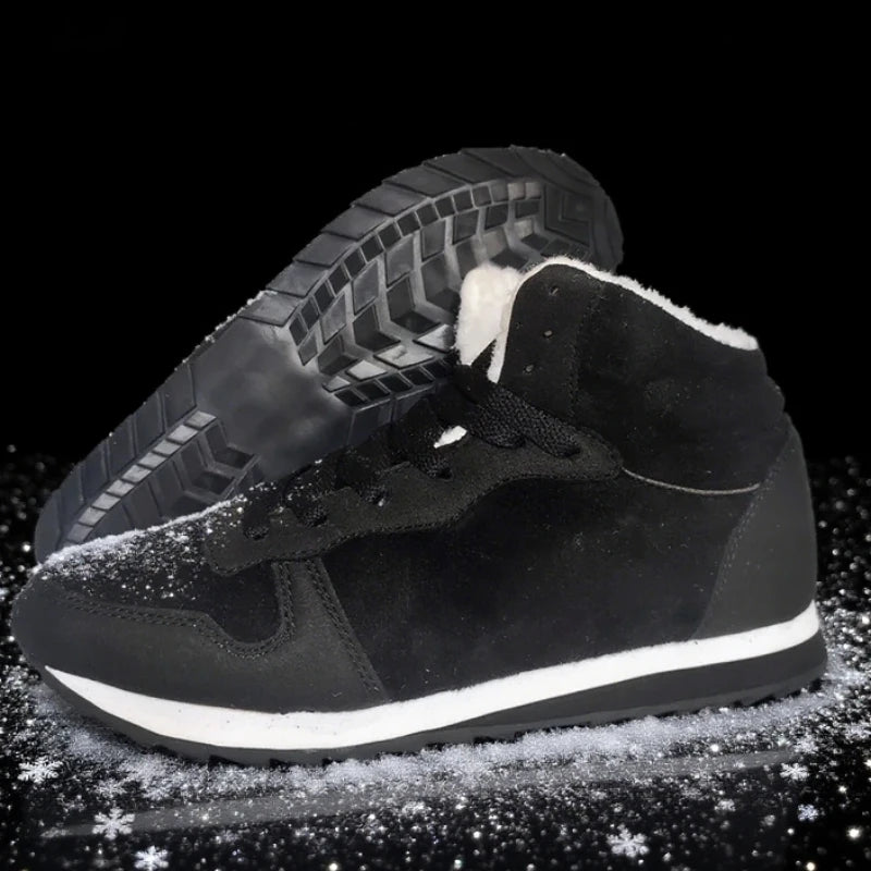 Women's Winter Plush Ankle Snow Boots – Lace-Up Anti-Slip Winter Ankle Boots Axl