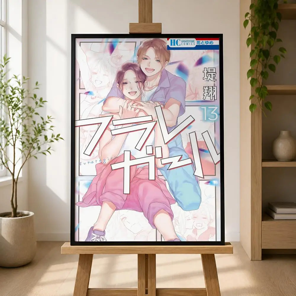 Manga Girl Self-Adhesive Wall Poster – HD Waterproof Art Print Wall Art Poster Axl
