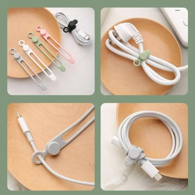 Silicone Cable Straps Reusable Cord Ties | 10/50 PCS Organizer Cable Cord Organizer Axl