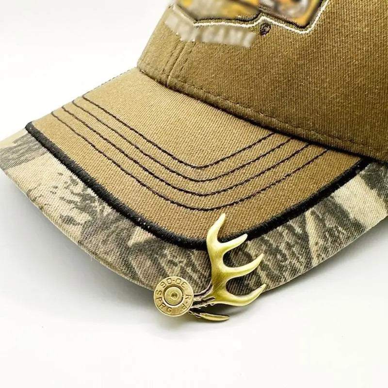 Brass Antler Hat Clip – Handcrafted Metal Brim Clip for Hunters Hat Brim Clip Axl