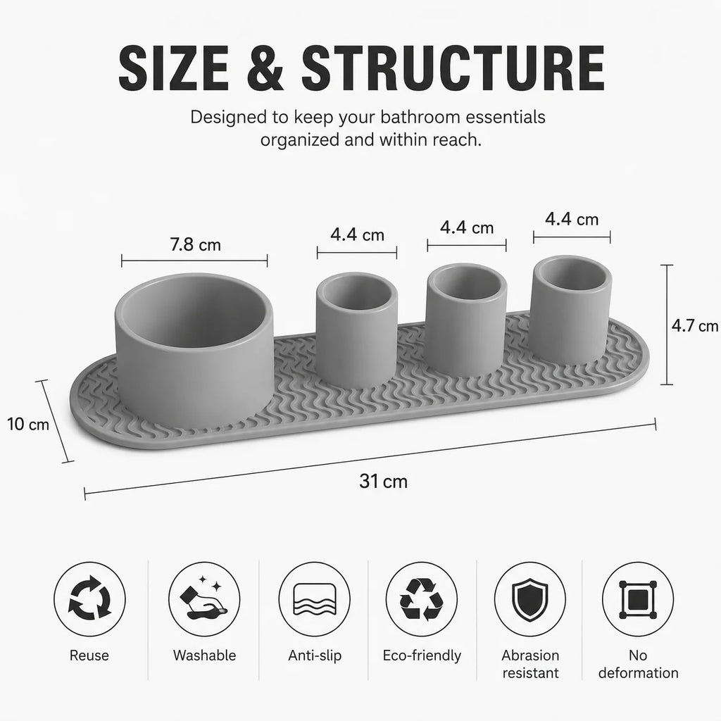 Silicone Toothbrush Holder – Bathroom Countertop Organizer Toothbrush Holder Axl
