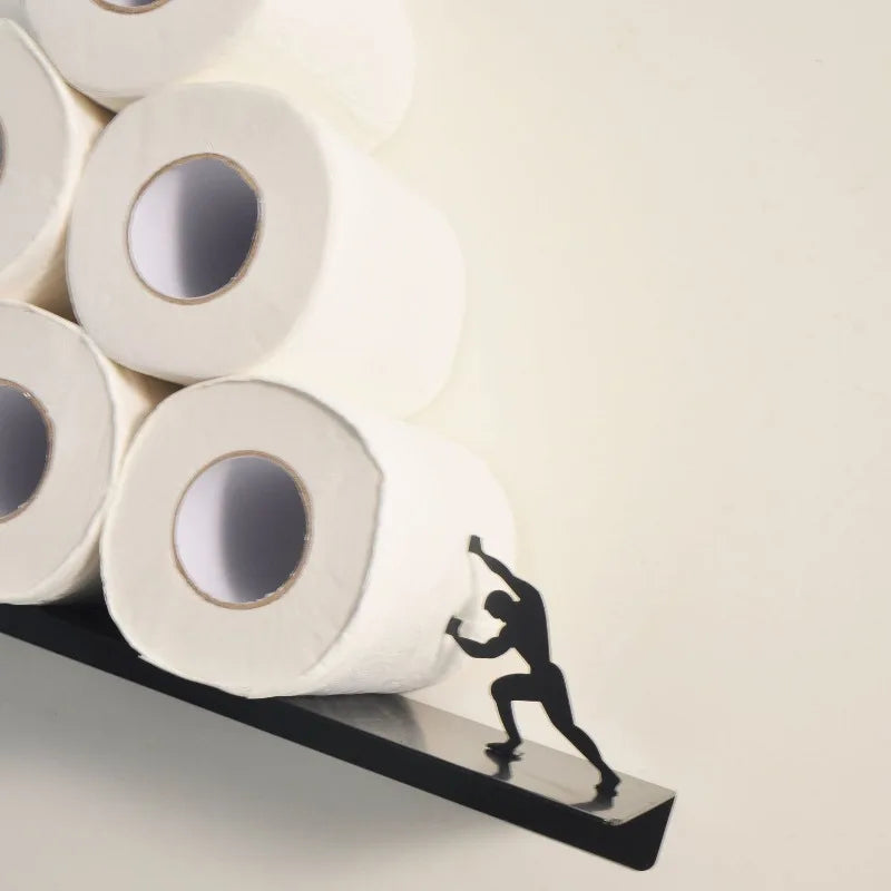 Wall-Mount Iron Toilet Paper & Tissue Holder – Storage Rack Tissue Paper Holder Axl