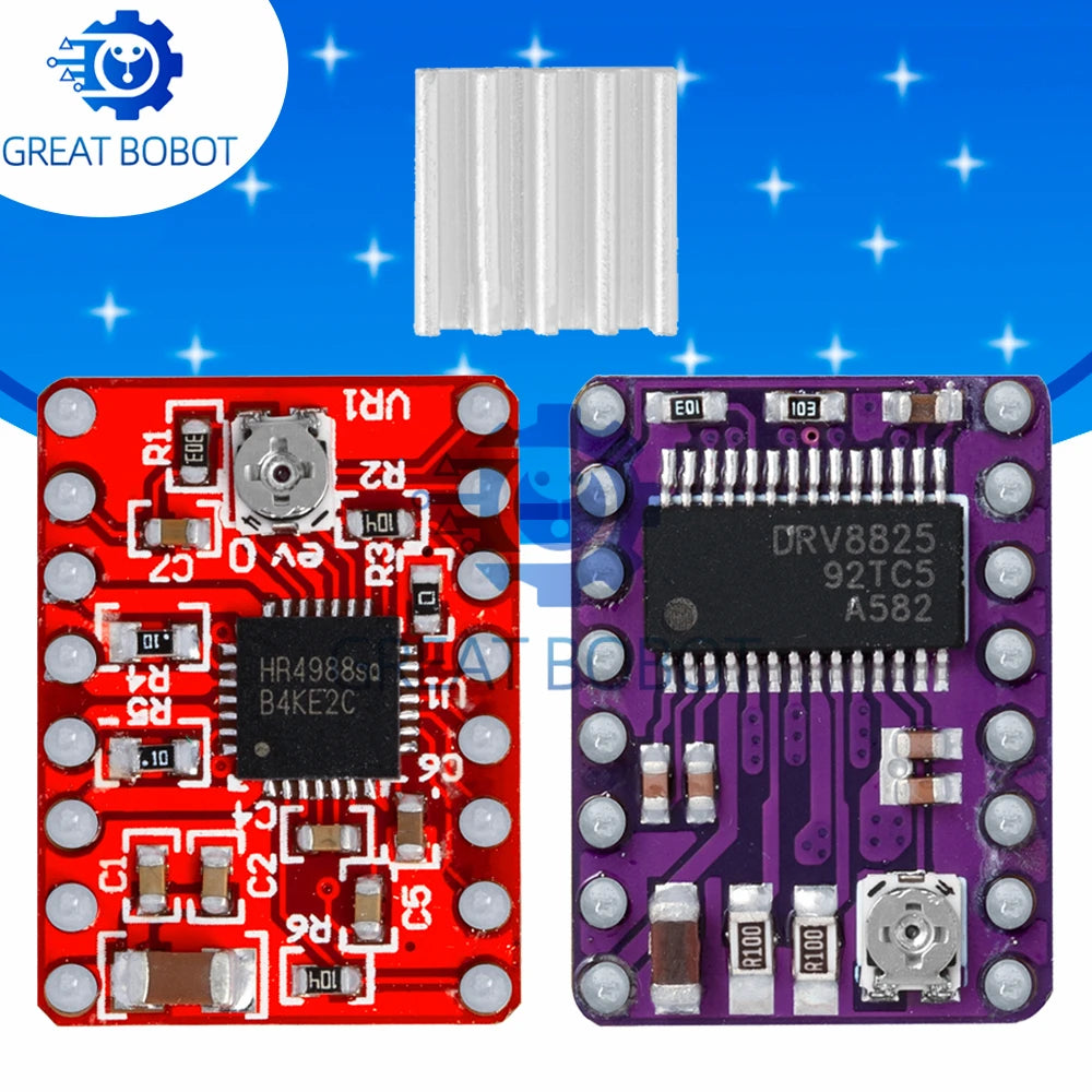 A4988 & DRV8825 Stepper Motor Driver with Heat Sink | RAMPS 1.4 Stepper Motor Driver Axl