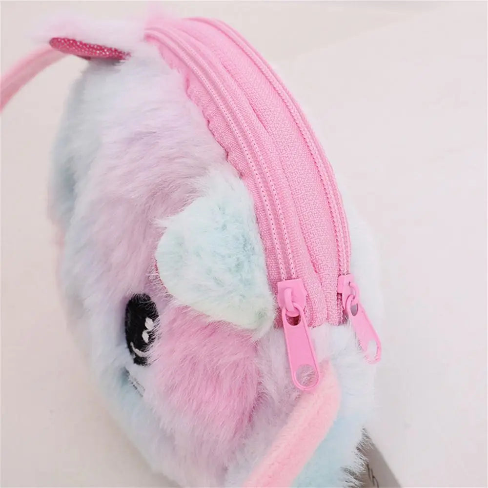 Rainbow Cat Plush Messenger Bag for Kids – Cute Mini Shoulder Purse Kids Plush Purse Axl
