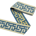 3M Steel Blue Jacquard Chenille Ribbon Trim 3.5 inch Wide Jacquard Ribbon Trim Axl AECH04-18252