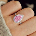 Huitan Waterdrop CZ Ring – Women's Eternity Wedding Band Fashion CZ Ring Axl Q263 5
