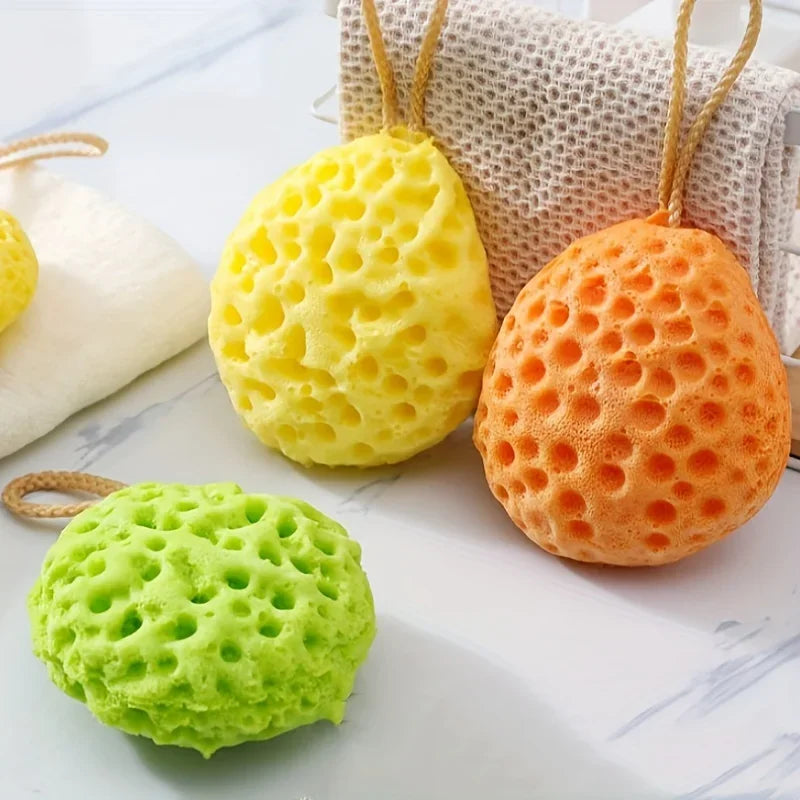 Flower-Shaped Exfoliating Bath Sponge Set – Foaming Massage Balls Bath Sponge Set Axl