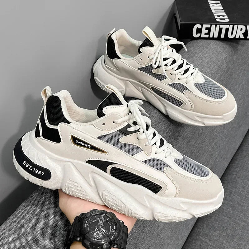 YBQJOO Thick Sole Clunky Sneakers – Breathable Mesh Casual Shoes Casual Sneakers Axl