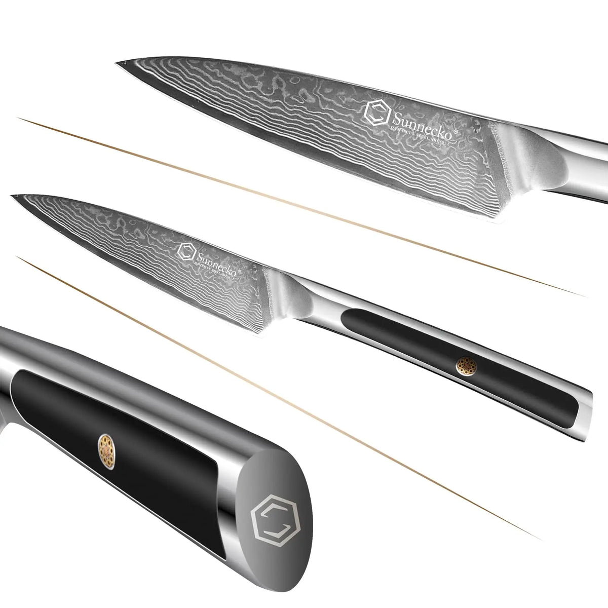 Sunnecko 3.5" Damascus Steel Paring Knife – 67-Layer Sharp Damascus Paring Knife Axl