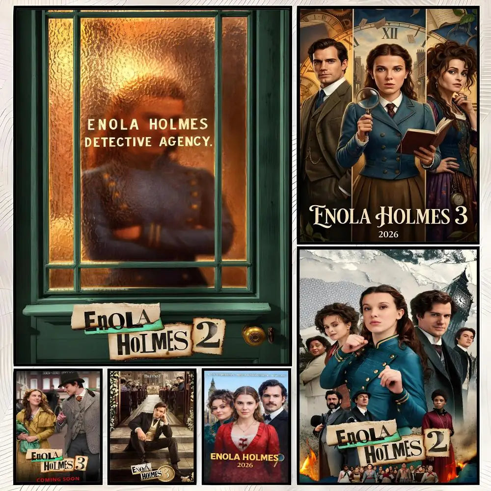 Enola Holmes Movie Poster – Self-Stick HD Waterproof Wall Art Wall Art Poster Axl