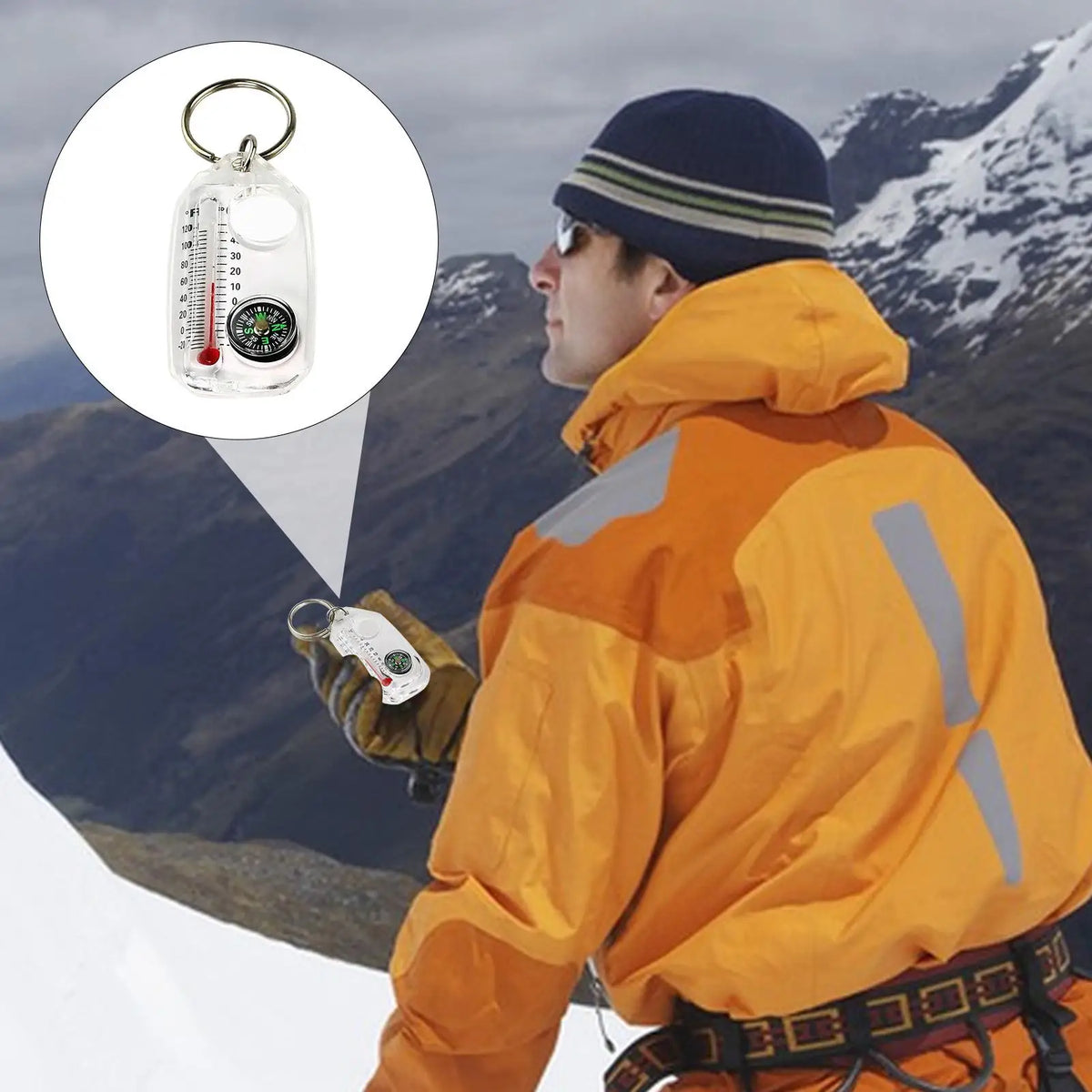 Hiking Compass Keychain – Portable Outdoor Navigation Tool Compass Keychain Axl
