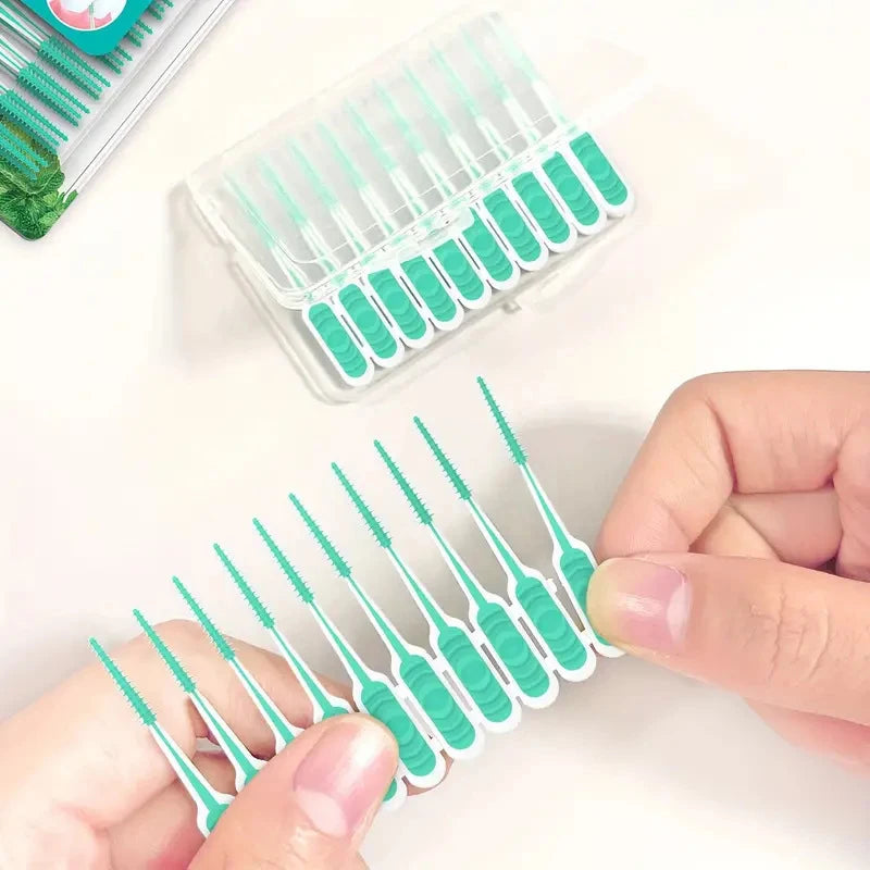 100-Pc Silicone Interdental Brushes – Between-Teeth Cleaner Interdental Brushes Axl