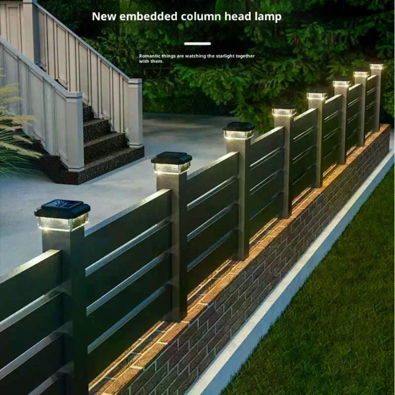 Solar LED Fence Post Cap Light IP65 Waterproof – Warm White Solar Fence Light Axl