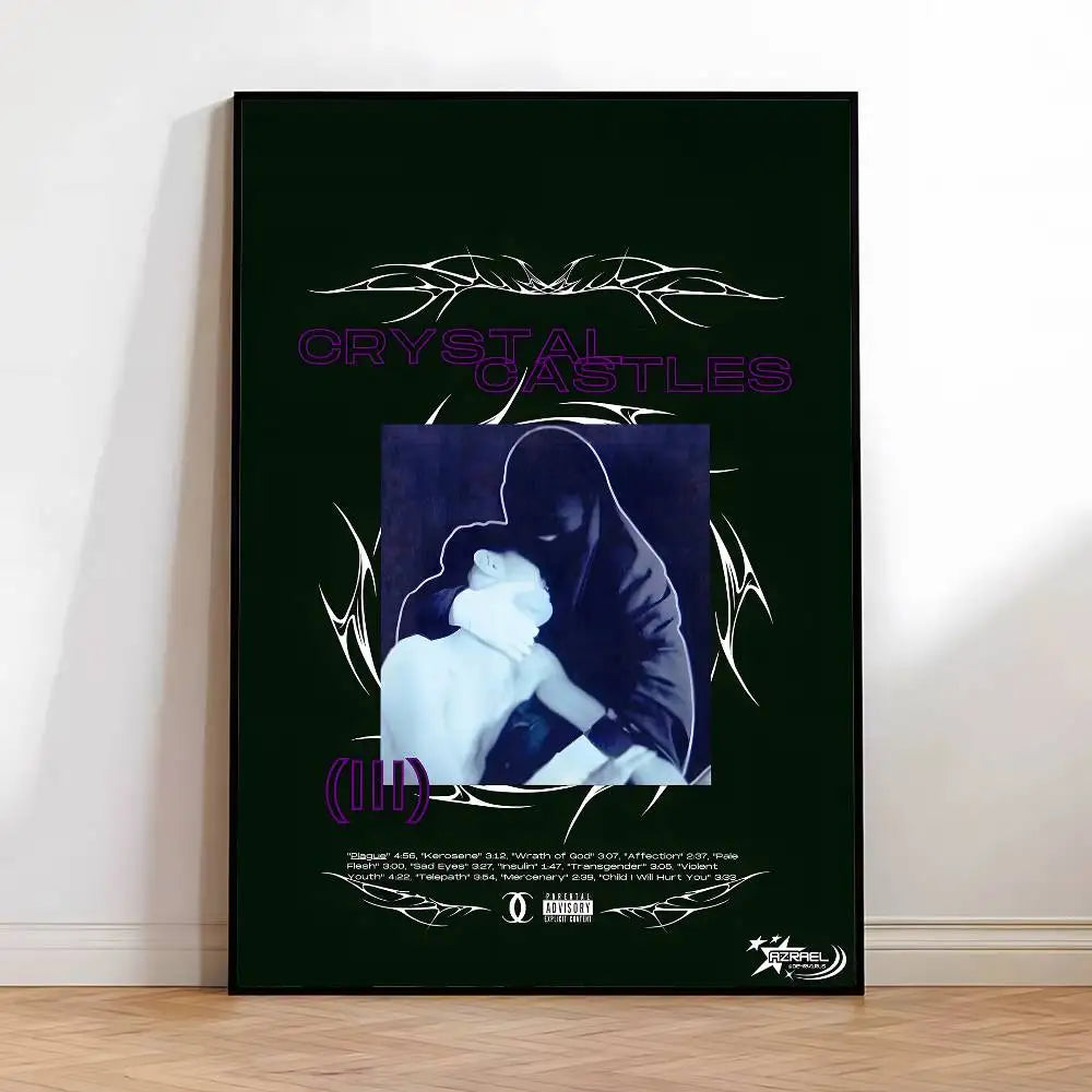 Crystal Castles Band Poster – HD Self-Adhesive Waterproof Wall Art Wall Art Poster Axl z11 15X20cmNoframe