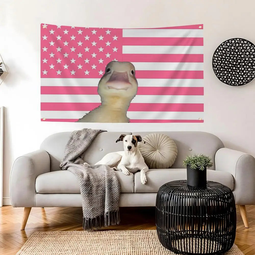 Funny Duck Art Flag – Indoor & Outdoor Banner Wall Decor Decorative Flag Axl