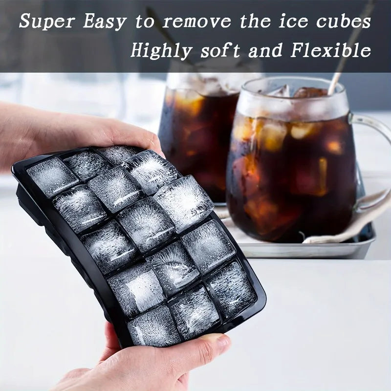 KEMORELA 15-Grid Silicone Ice Cube Tray – Large Bar Ice Mold Silicone Ice Cube Tray Axl