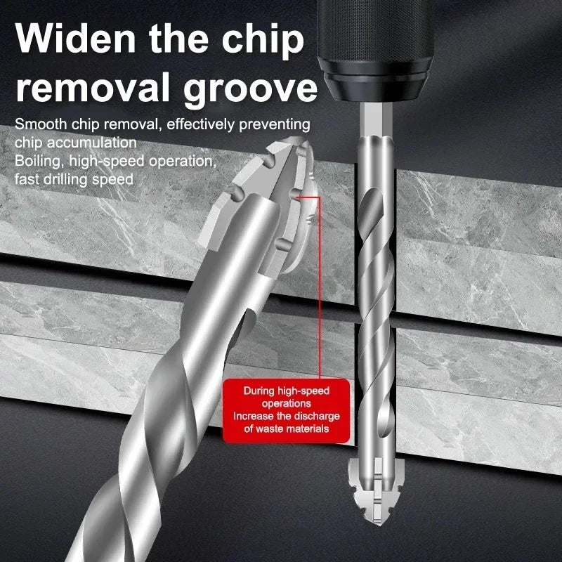 7-Piece Eccentric Drill Bit Set – Hex Shank Glass & Masonry Masonry Drill Bit Set Axl