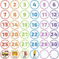 36-Pack Classroom Floor Number Spot Stickers – 4" PVC Dots Classroom Floor Stickers Axl AECH04-17609