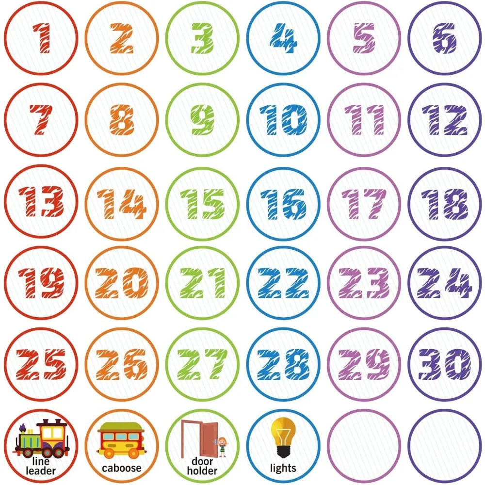 36-Pack Classroom Floor Number Spot Stickers – 4" PVC Dots Classroom Floor Stickers Axl AECH04-17609