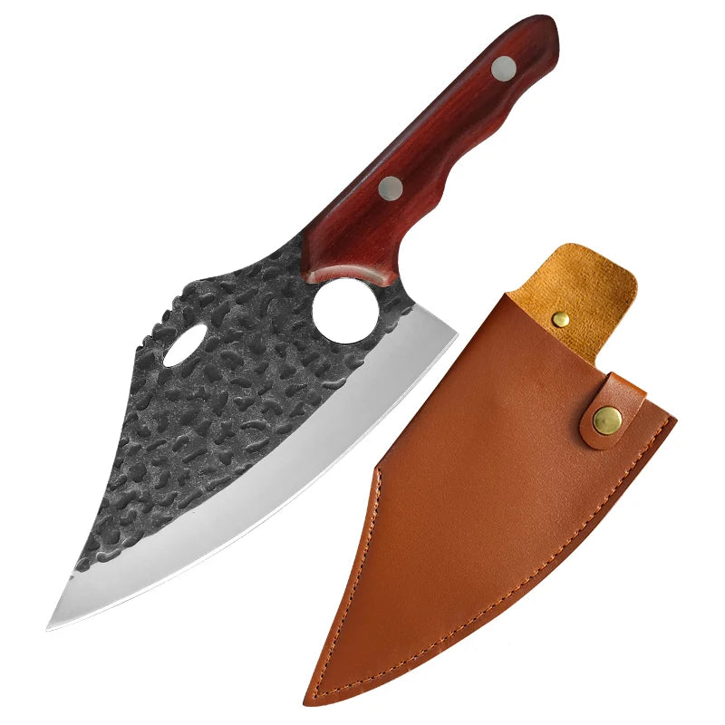 InLeung Hand Forged Butcher Knife – Stainless Steel Cleaver Kitchen Cleaver Knife Axl 1PCS knife A