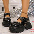 Women's Gothic Black Platform Mary Jane Shoes | Rubber Sole Platform Mary Janes Axl black 38