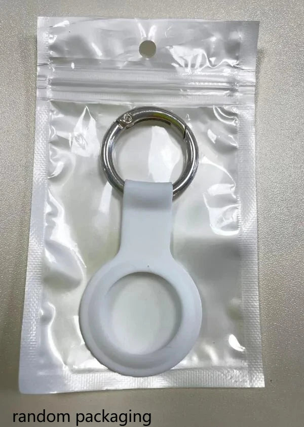 Silicone AirTag Case – Anti-Scratch Keychain Sleeve Protector AirTag Protective Case Axl WHITE-1PCS