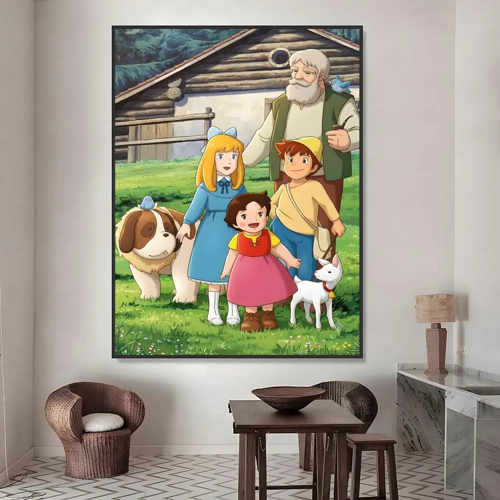 Heidi Girl of the Alps Poster – HD Waterproof Wall Stickers Wall Sticker Decal Axl White01 40X50cmNoframe