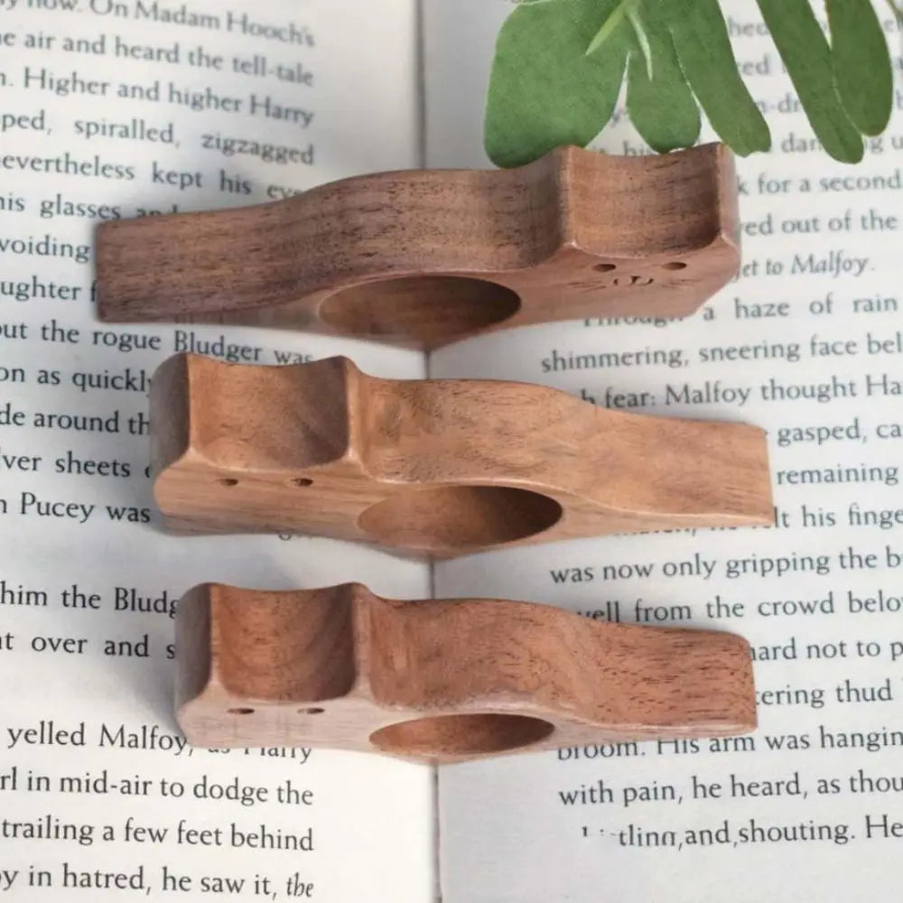 Handmade Wooden Thumb Bookmark – Cat & Dog Shape | Black Walnut Wooden Thumb Bookmark Axl