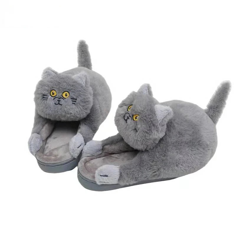 Women's Fluffy Fur Slippers – Warm Cosy Indoor House Shoes Fluffy House Slippers Axl Gray CN36-42