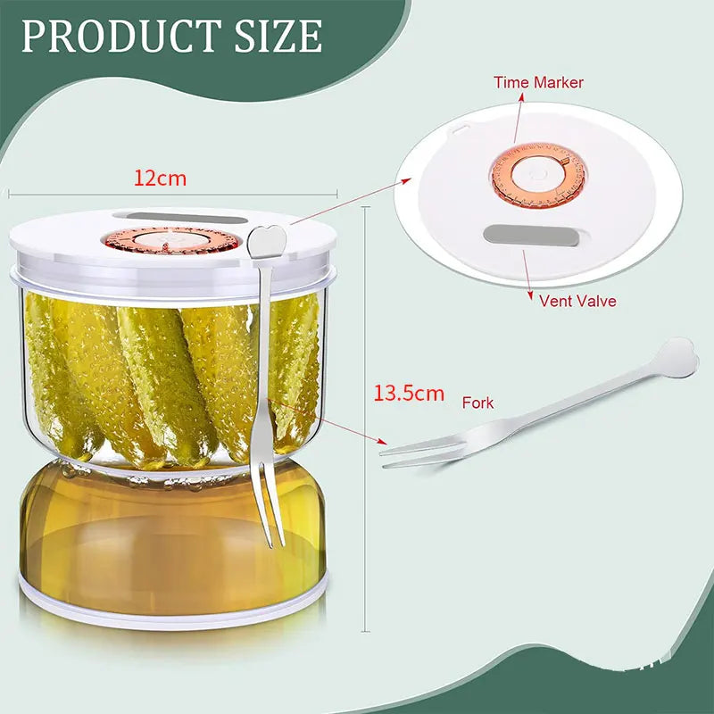 800ml Hourglass Pickle Jar with Strainer | Flip Dry Wet Separator Pickle Storage Jar Axl