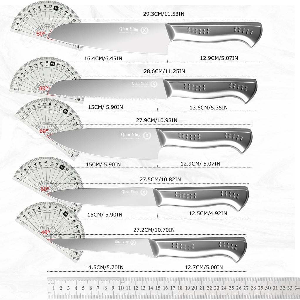 5-Piece Japanese Chef Knife Set – Sharp Stainless Steel | PLYS Kitchen Knife Set Axl