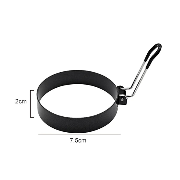 Stainless Steel Egg & Pancake Ring Molds – 4-Size Nonstick Set Egg & Pancake Rings Axl Black 3inch