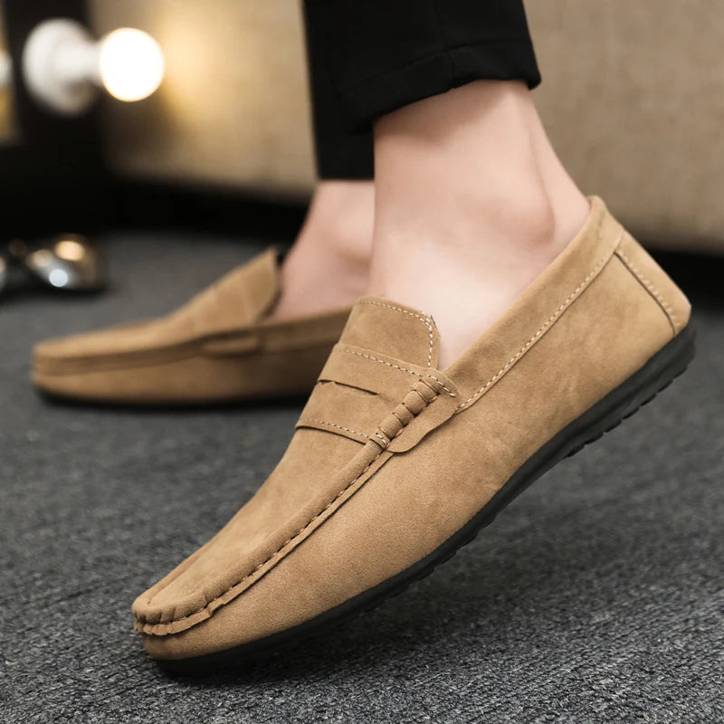 Men's Lightweight Canvas Slip-On Loafers – Breathable Flat Shoe Canvas Slip-On Loafers Axl