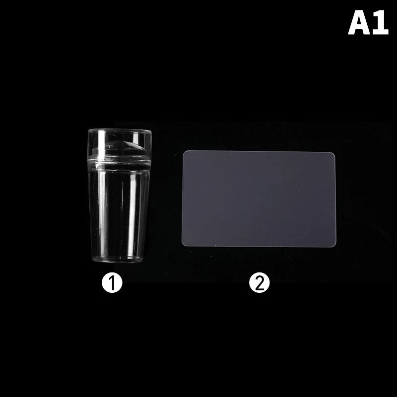 Silicone Nail Art Stamping Kit – Stamper & Scraper Set Nail Art Stamping Kit Axl A1