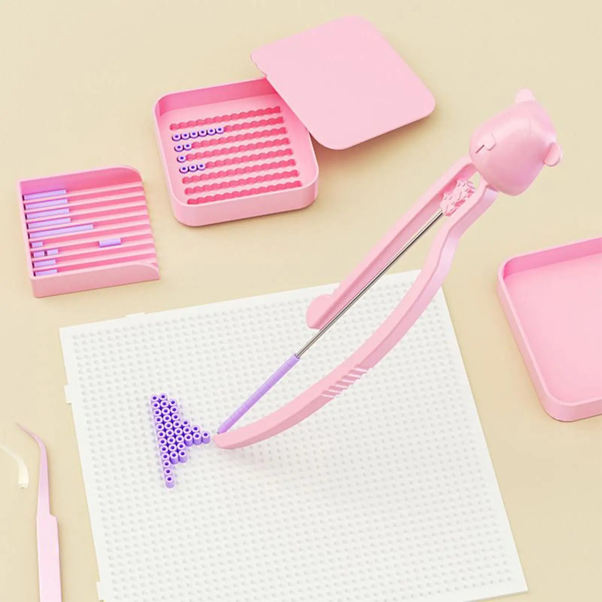 Mini Fuse Bead Tool Kit – 6-Piece DIY Beading Set with Tray Bead Craft Tool Kit Axl