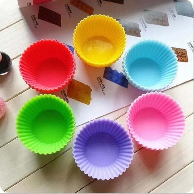 6-Piece Silicone Cupcake Molds – Reusable Nonstick Baking Liners Silicone Baking Molds Axl