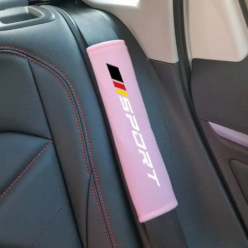 Soft Velveteen Car Seat Belt Cushion | 7 Colors, Universal Fit Seat Belt Cushion Axl Pink