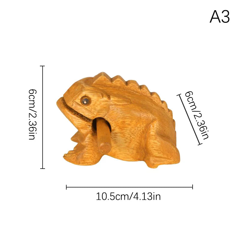 Thai Lucky Wooden Frog – Handcrafted Musical Decor Figurine Wooden Decor Figurine Axl A3