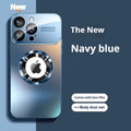 MagSafe iPhone Case AG Matte Glass Camera Lens Protection iPhone Bumper Case Axl Navy Blue iPhone 13 Pro Max