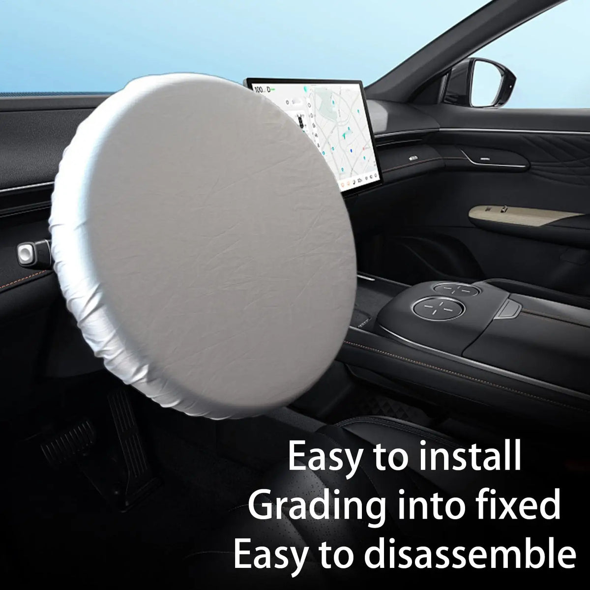 Car Steering Wheel Sunshade | Silver UV Heat Shield Cover Steering Wheel Sunshade Axl